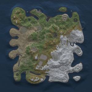 Thumbnail Rust Map: Procedural Map, Size: 3500, Seed: 2130598635, 15 Monuments