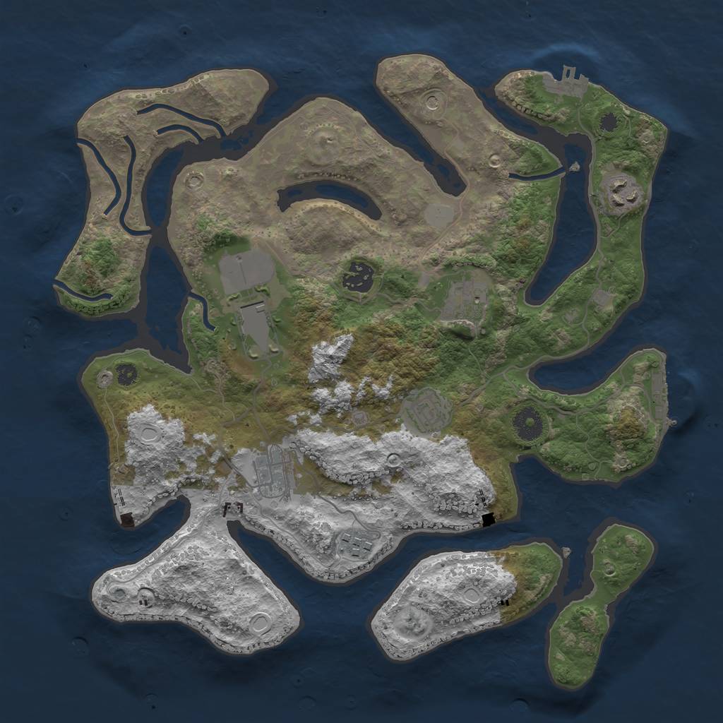 Rust Map: Procedural Map, Size: 3500, Seed: 89325, 15 Monuments