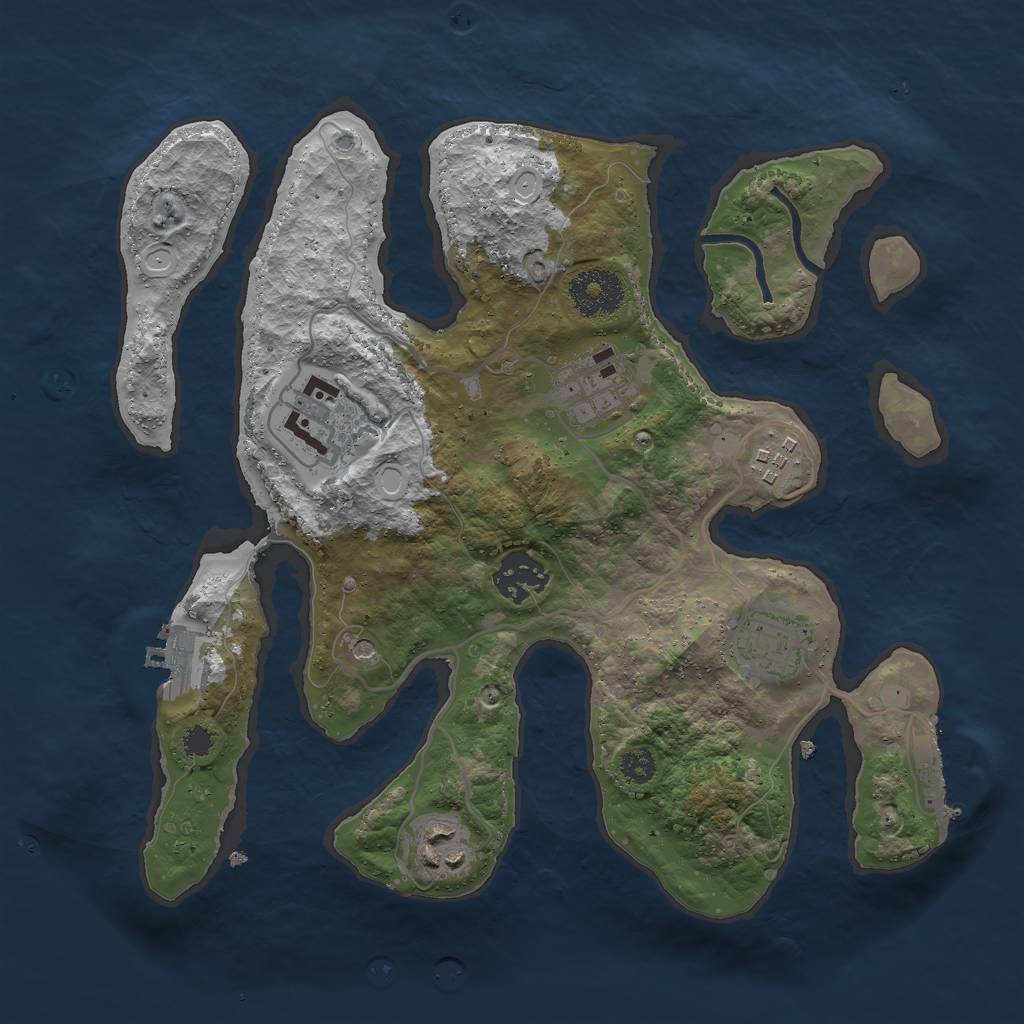 Rust Map: Procedural Map, Size: 3000, Seed: 340736756, 14 Monuments