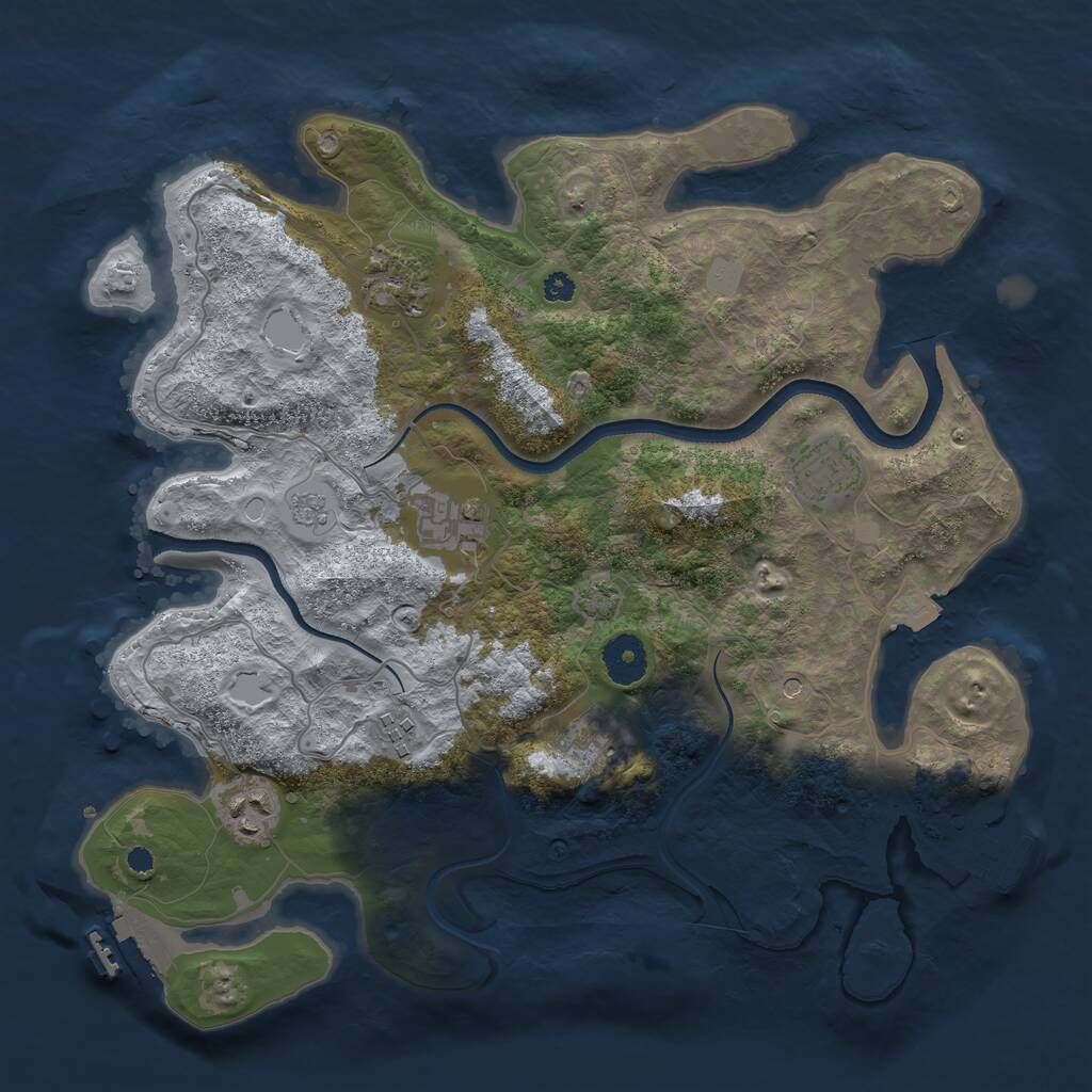 Rust Map: Procedural Map, Size: 3500, Seed: 331338078, 12 Monuments