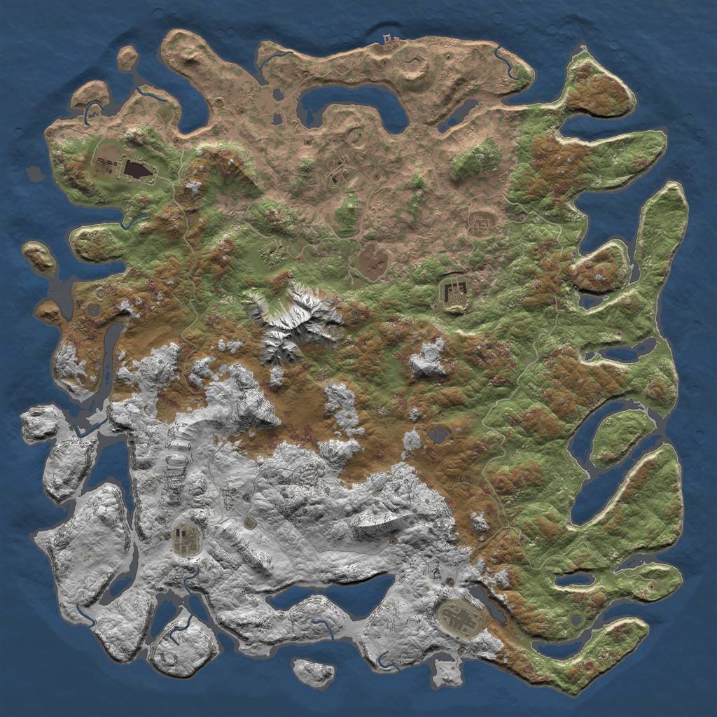 Rust Map: Procedural Map, Size: 6000, Seed: 1999, 15 Monuments