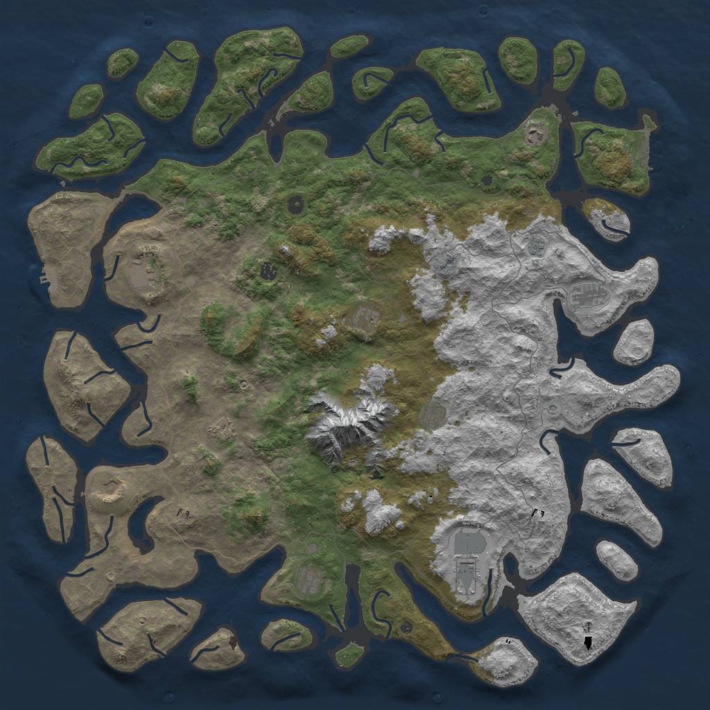 Rust Map: Procedural Map, Size: 6000, Seed: 1694948045, 19 Monuments