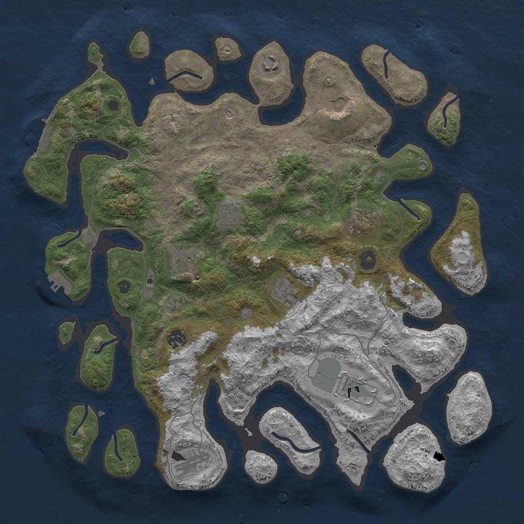 Rust Map: Procedural Map, Size: 4250, Seed: 5891480, 18 Monuments