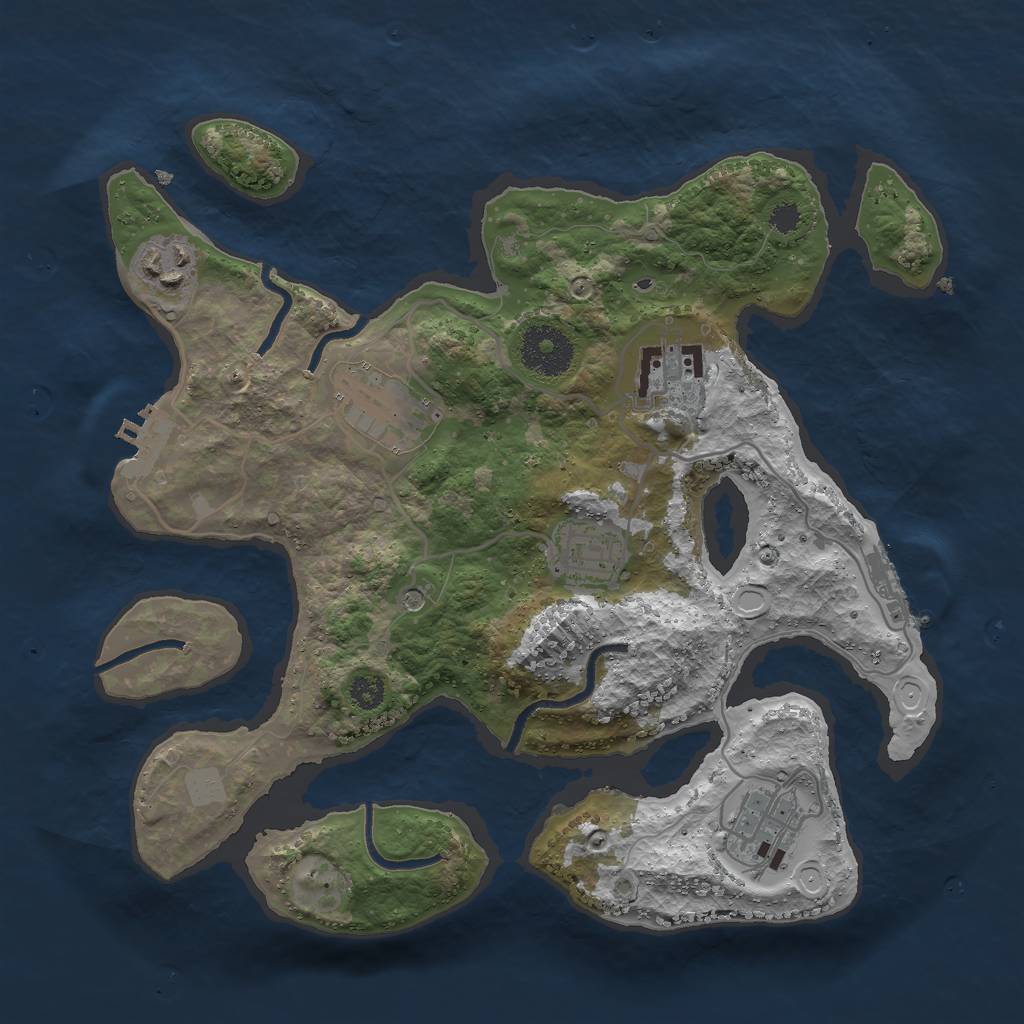 Rust Map: Procedural Map, Size: 3000, Seed: 13683291, 13 Monuments