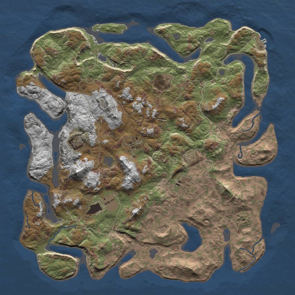 Rust Map: Procedural Map, Size: 4500, Seed: 31384250, 14 Monuments