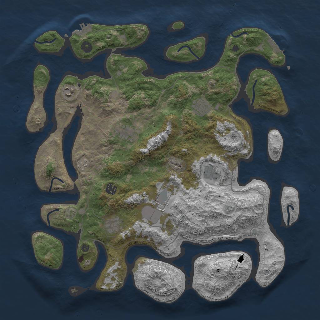 Rust Map: Procedural Map, Size: 4250, Seed: 1225634794, 13 Monuments