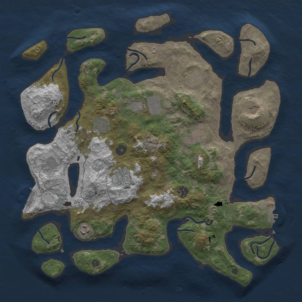 Rust Map: Procedural Map, Size: 4200, Seed: 51, 21 Monuments