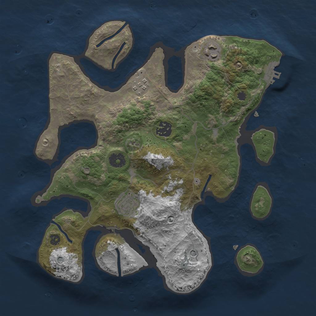 Rust Map: Procedural Map, Size: 3000, Seed: 2231234, 8 Monuments