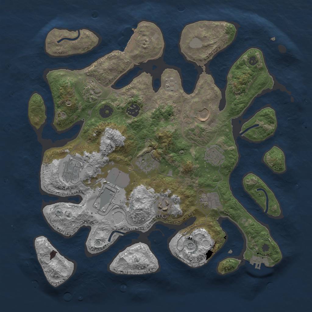 Rust Map: Procedural Map, Size: 3600, Seed: 716868192, 18 Monuments