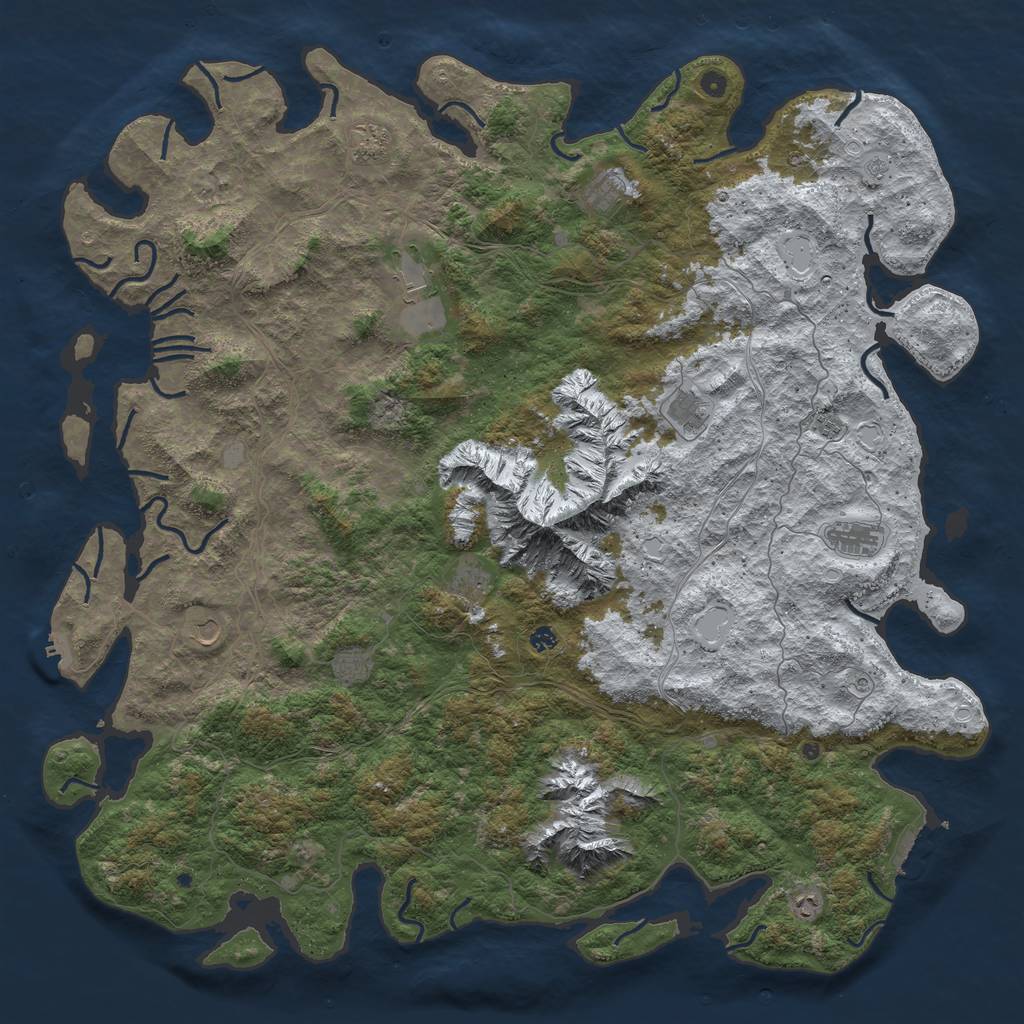 Rust Map: Procedural Map, Size: 6000, Seed: 47479895, 20 Monuments