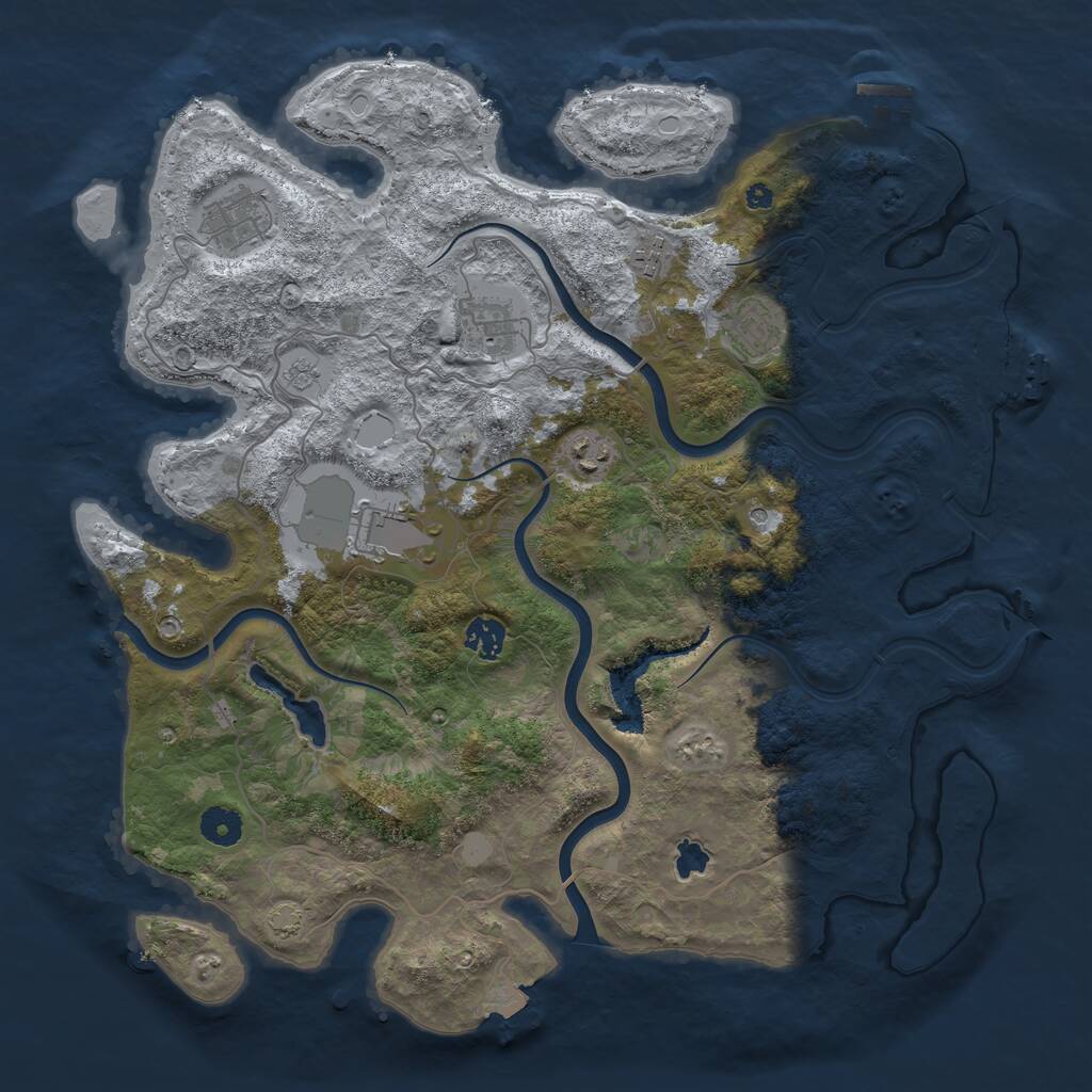 Rust Map: Procedural Map, Size: 4000, Seed: 12070915, 13 Monuments