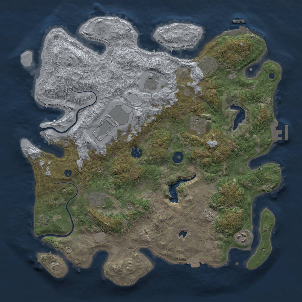 Rust Map: Procedural Map, Size: 4000, Seed: 12070915, 14 Monuments