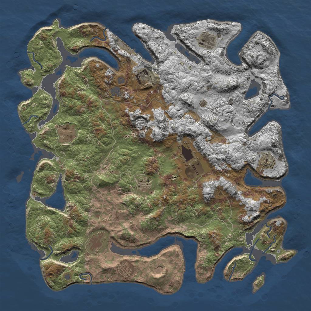 Rust Map: Procedural Map, Size: 4500, Seed: 87236723, 15 Monuments