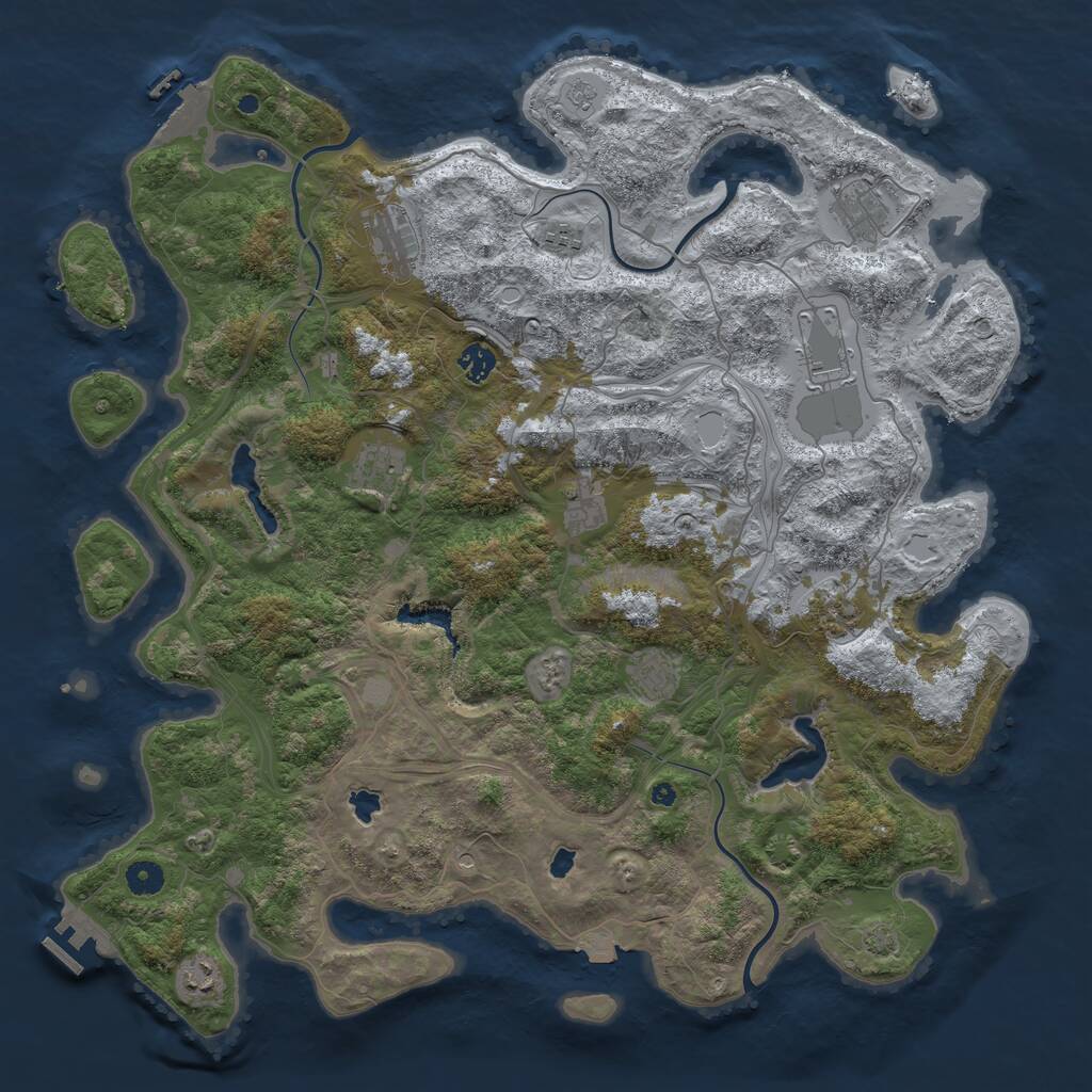 Rust Map: Procedural Map, Size: 4500, Seed: 87236723, 16 Monuments