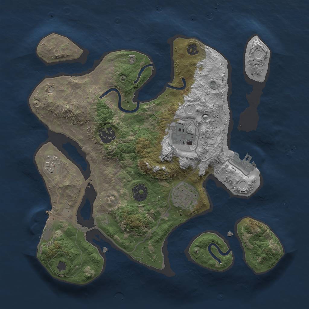 Rust Map: Procedural Map, Size: 2800, Seed: 813646, 11 Monuments