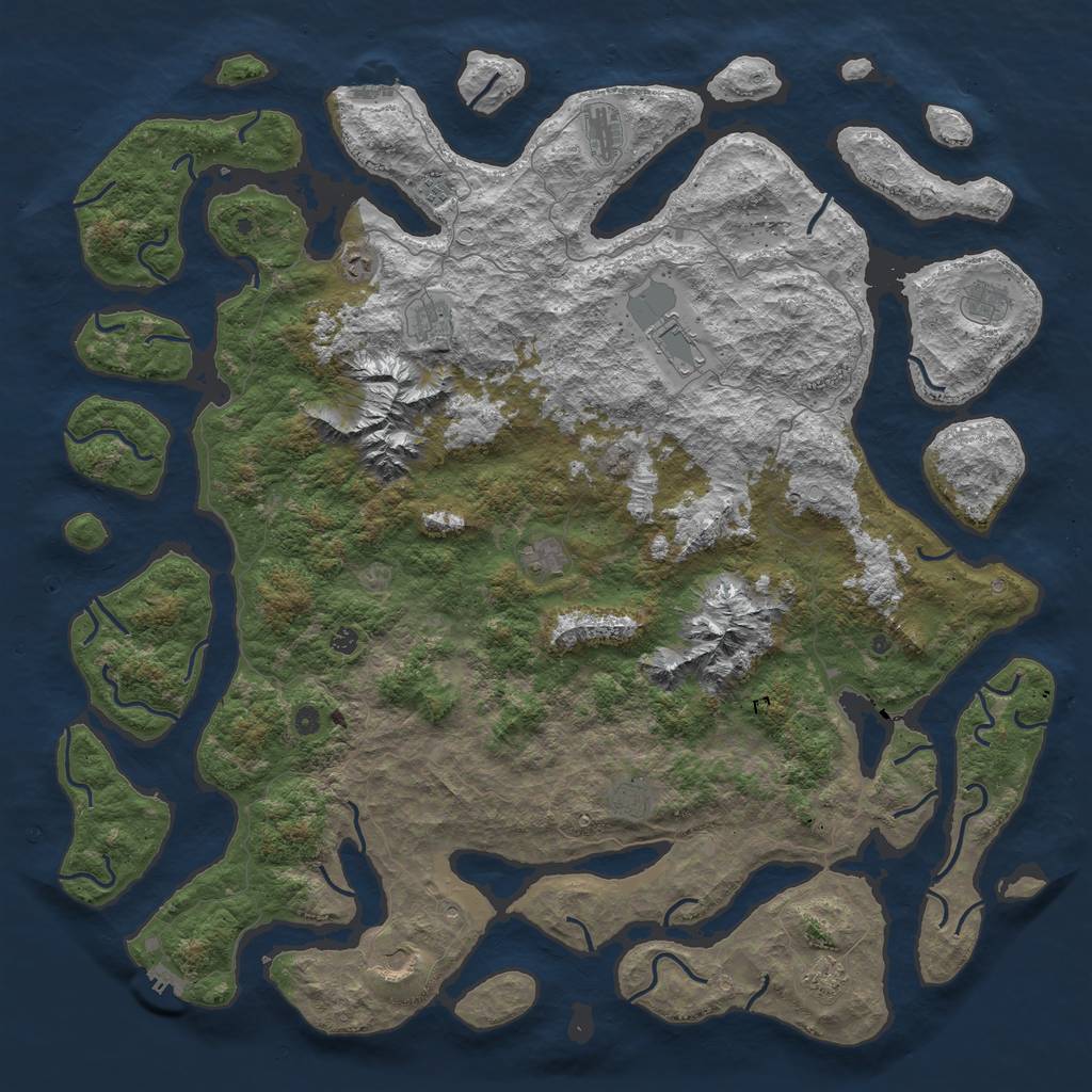 Rust Map: Procedural Map, Size: 6000, Seed: 991119910, 19 Monuments