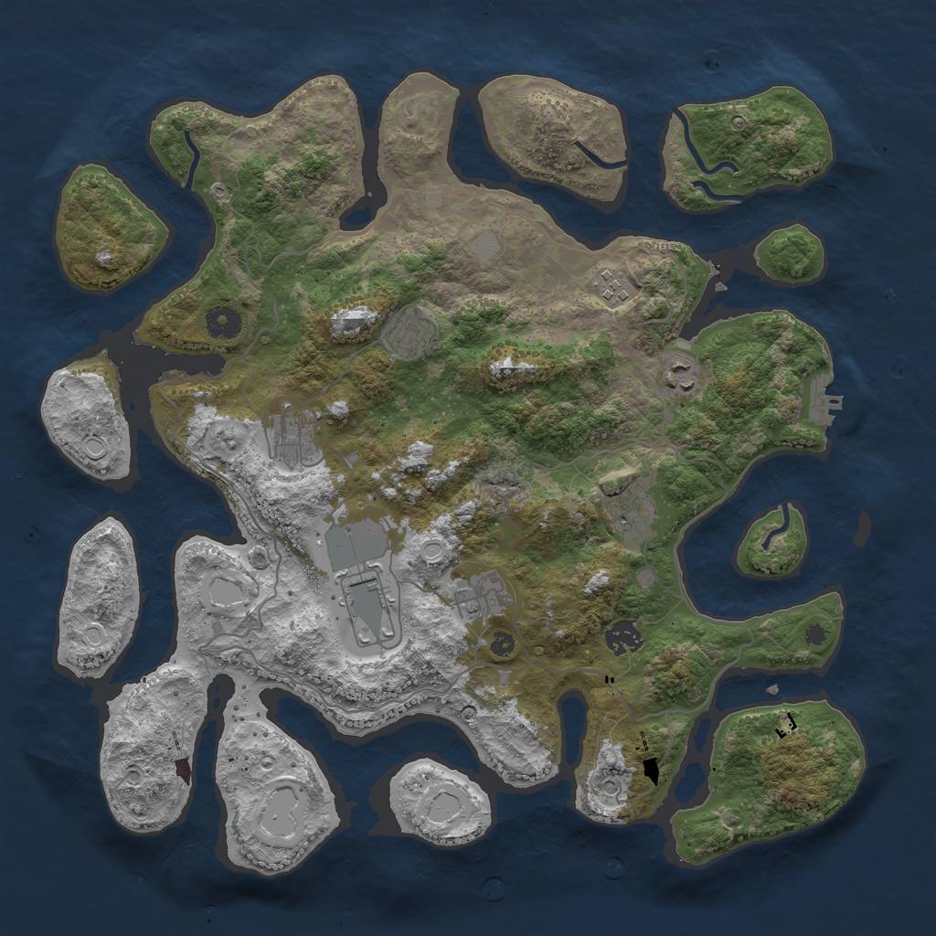 Rust Map: Procedural Map, Size: 4000, Seed: 3120, 15 Monuments