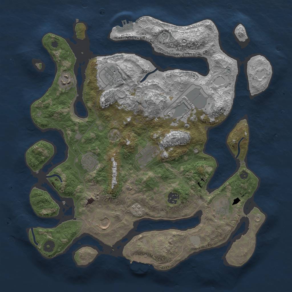 Rust Map: Procedural Map, Size: 3766, Seed: 13825, 17 Monuments