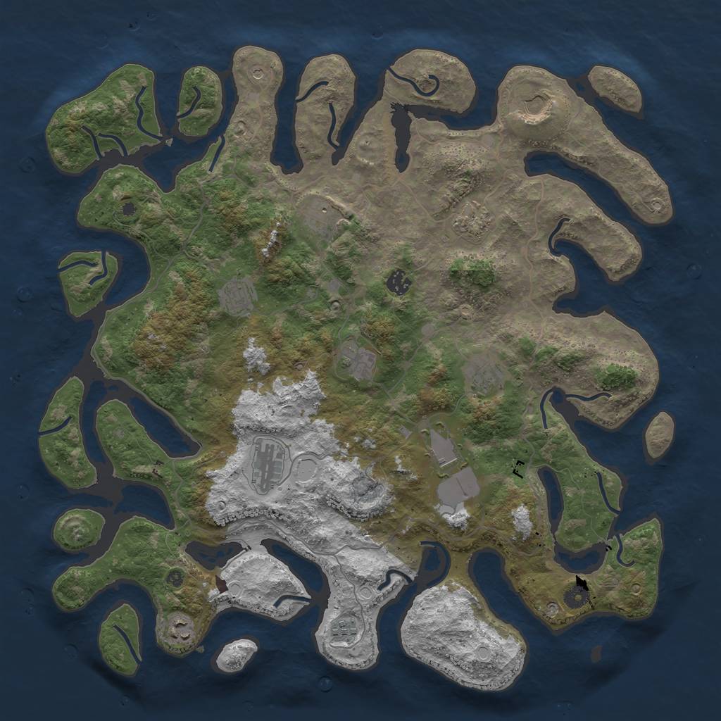 Rust Map: Procedural Map, Size: 4480, Seed: 8675309, 17 Monuments
