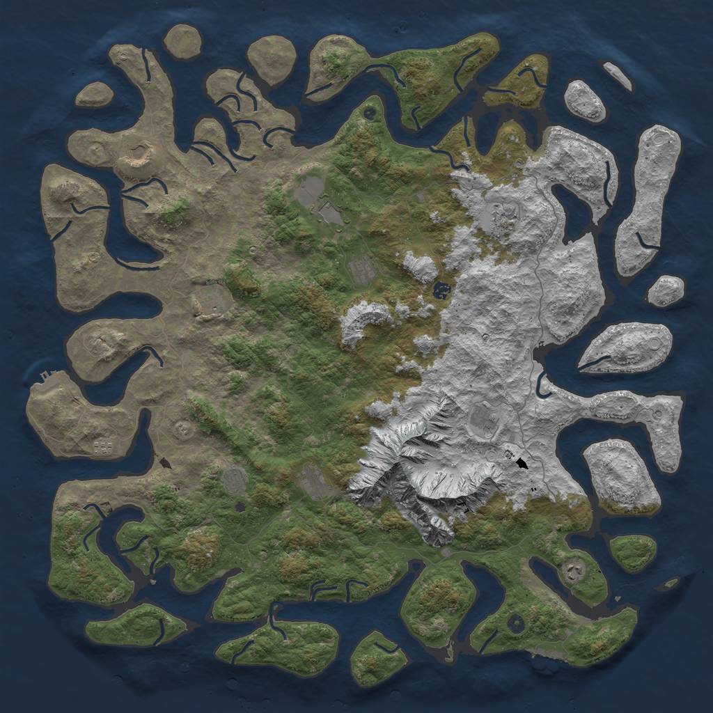 Rust Map: Procedural Map, Size: 6000, Seed: 372204009, 19 Monuments