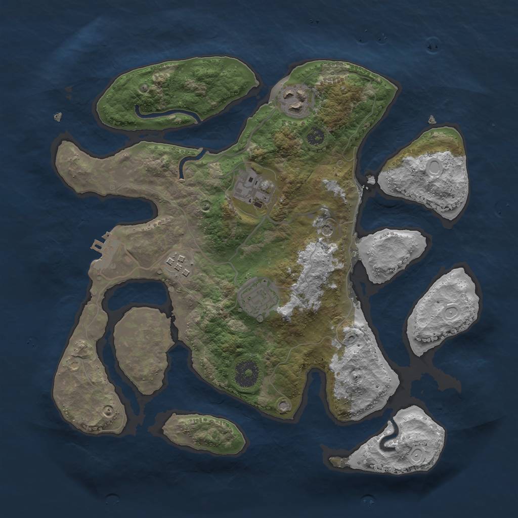 Rust Map: Procedural Map, Size: 3000, Seed: 112746980, 14 Monuments