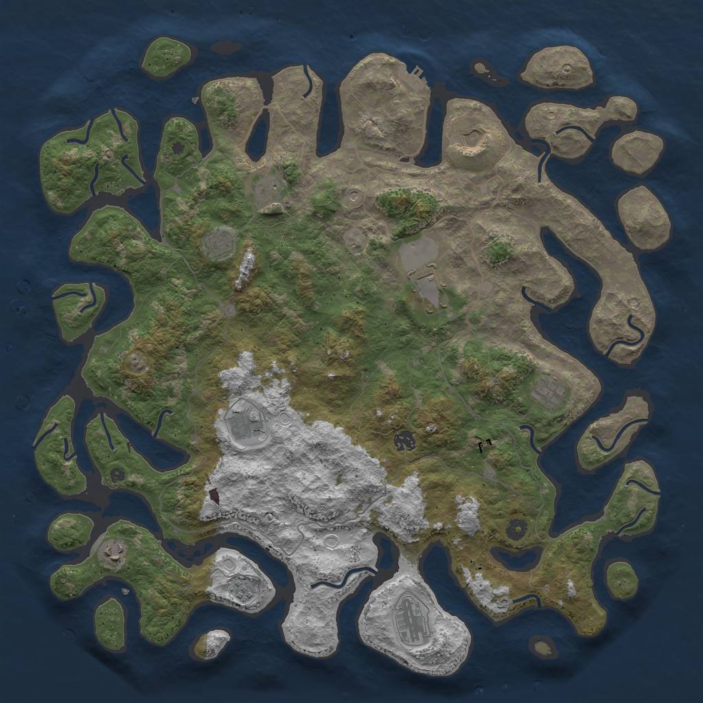 Rust Map: Procedural Map, Size: 4885, Seed: 8675309, 20 Monuments