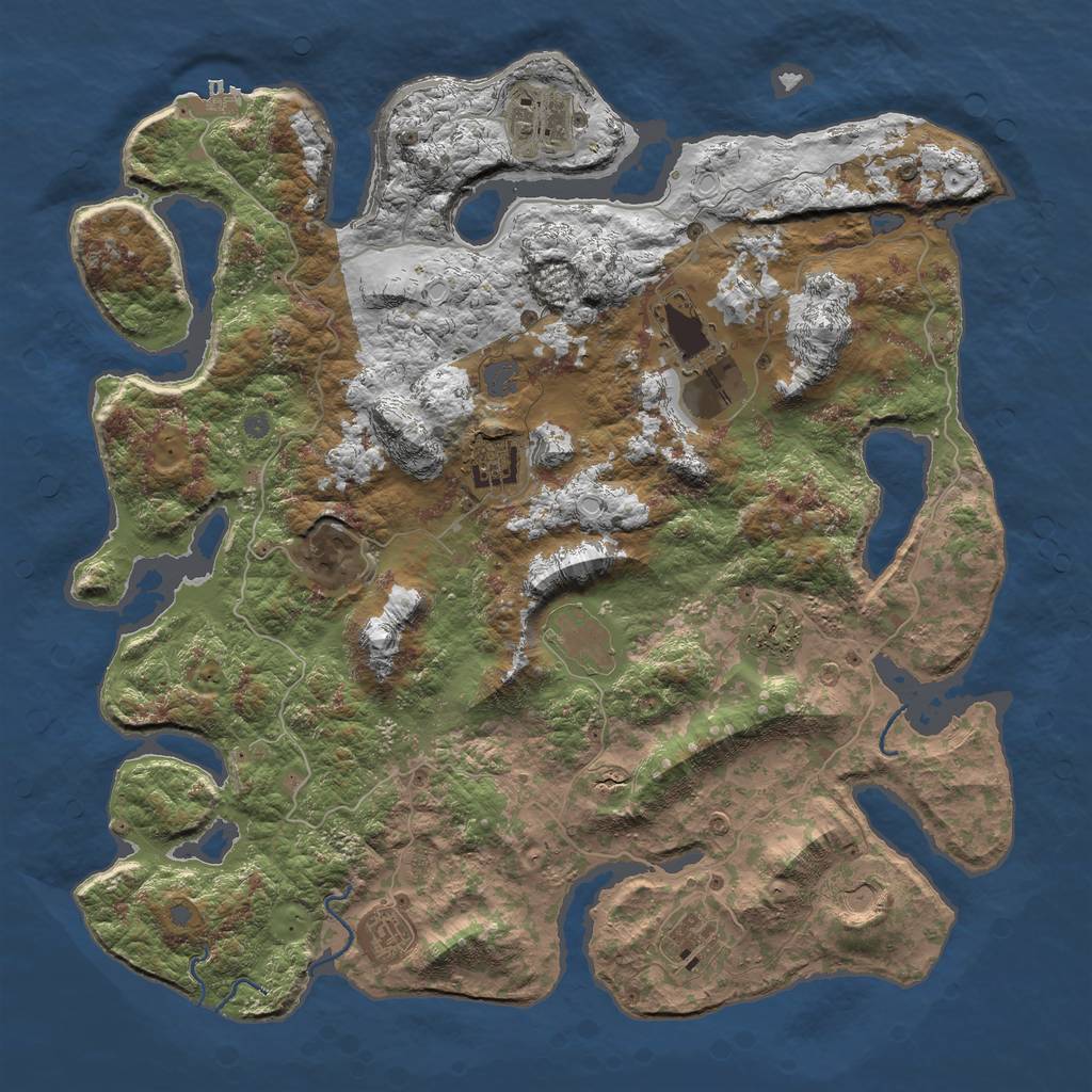 Rust Map: Procedural Map, Size: 4500, Seed: 2004, 15 Monuments