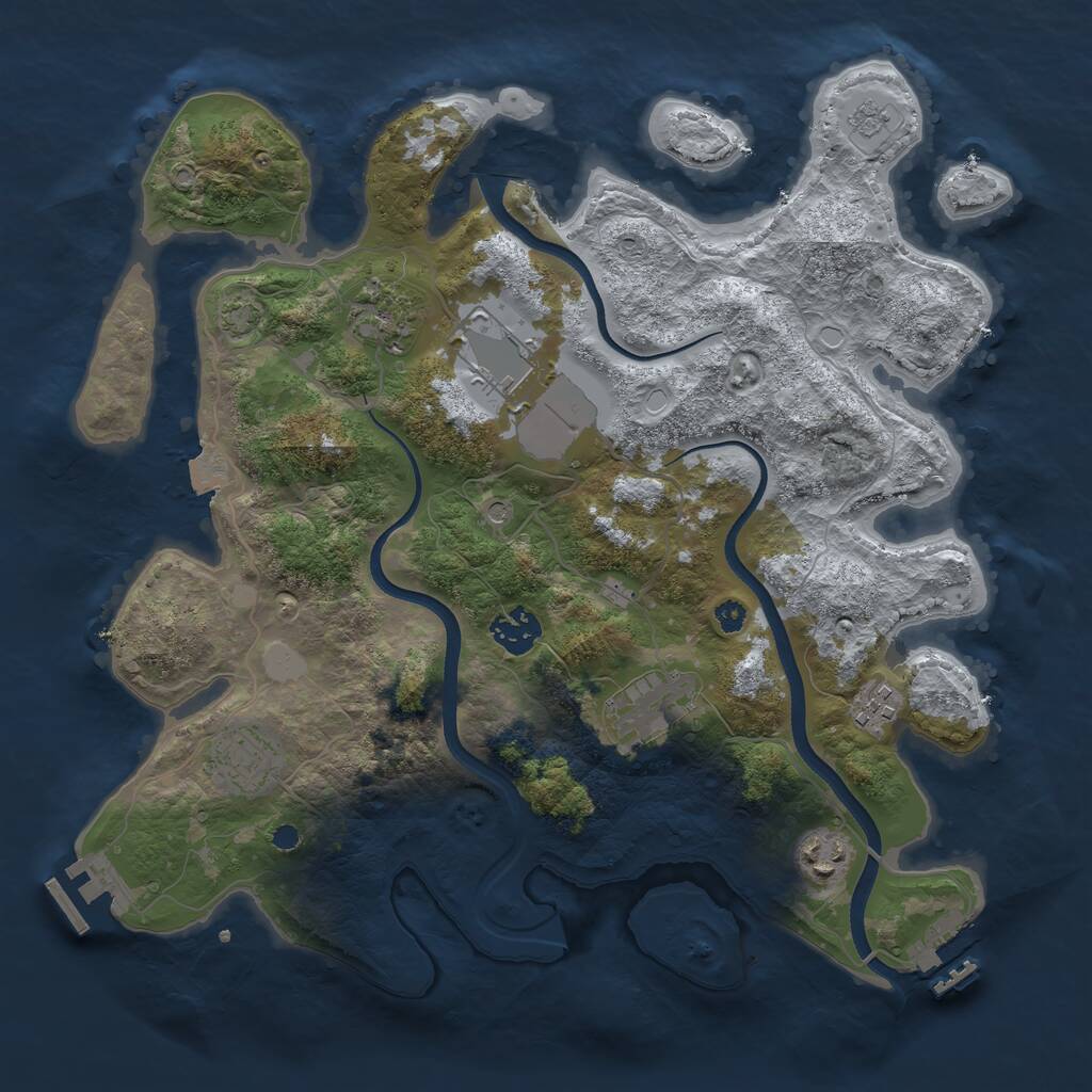 Rust Map: Procedural Map, Size: 3500, Seed: 4214212, 13 Monuments