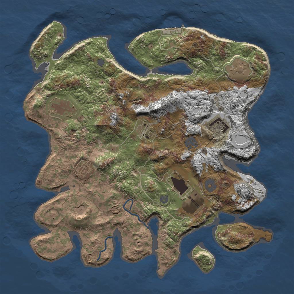 Rust Map: Procedural Map, Size: 3500, Seed: 291864512, 13 Monuments