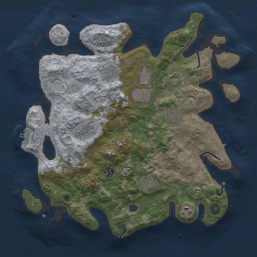 Rust Map: Procedural Map, Size: 3600, Seed: 235262436, 15 Monuments