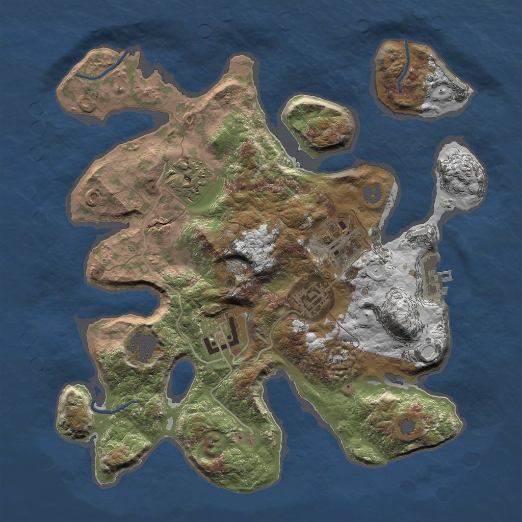 Rust Map: Procedural Map, Size: 2800, Seed: 643276, 10 Monuments