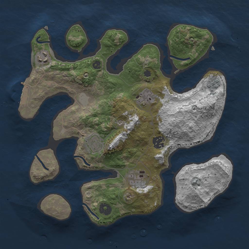 Rust Map: Procedural Map, Size: 3000, Seed: 84541284, 13 Monuments