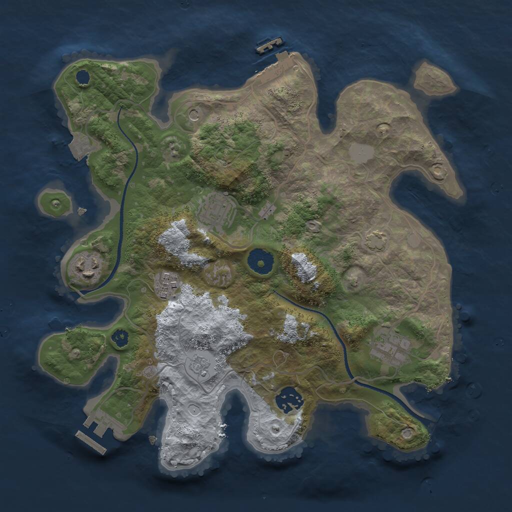 Rust Map: Procedural Map, Size: 3000, Seed: 981729871, 11 Monuments