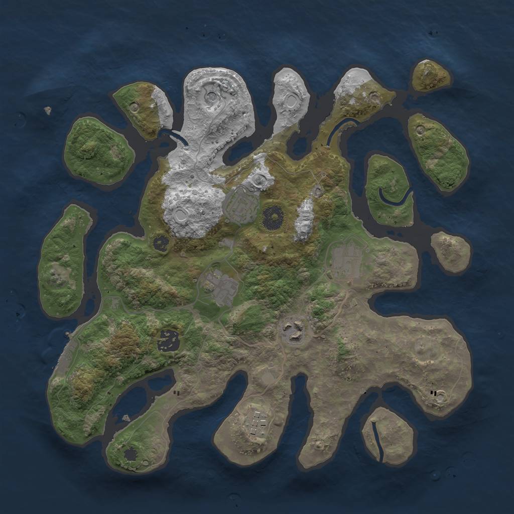 Rust Map: Procedural Map, Size: 3300, Seed: 1453625, 16 Monuments