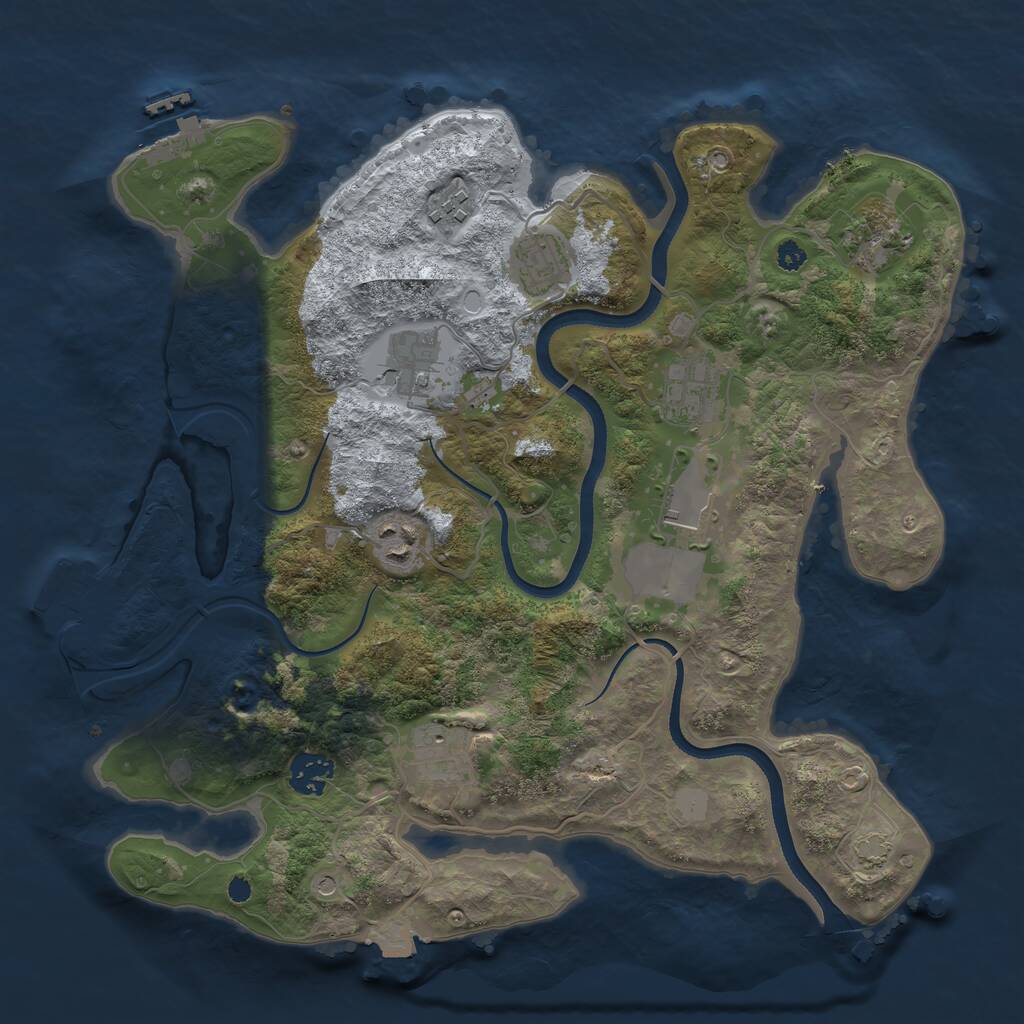 Rust Map: Procedural Map, Size: 3500, Seed: 314091311, 14 Monuments