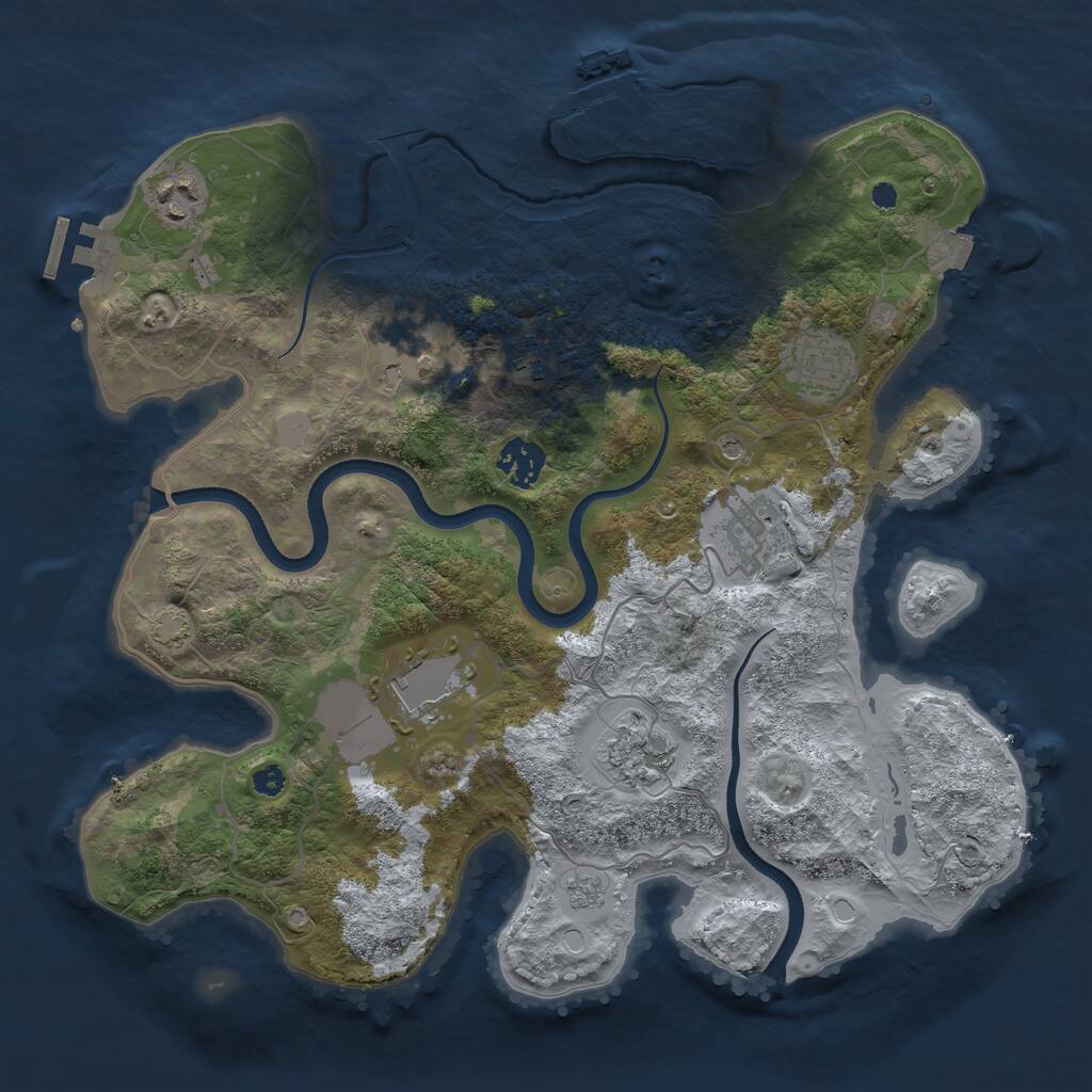Rust Map: Procedural Map, Size: 3500, Seed: 6244, 14 Monuments