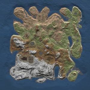 Thumbnail Rust Map: Procedural Map, Size: 3500, Seed: 520243, 12 Monuments