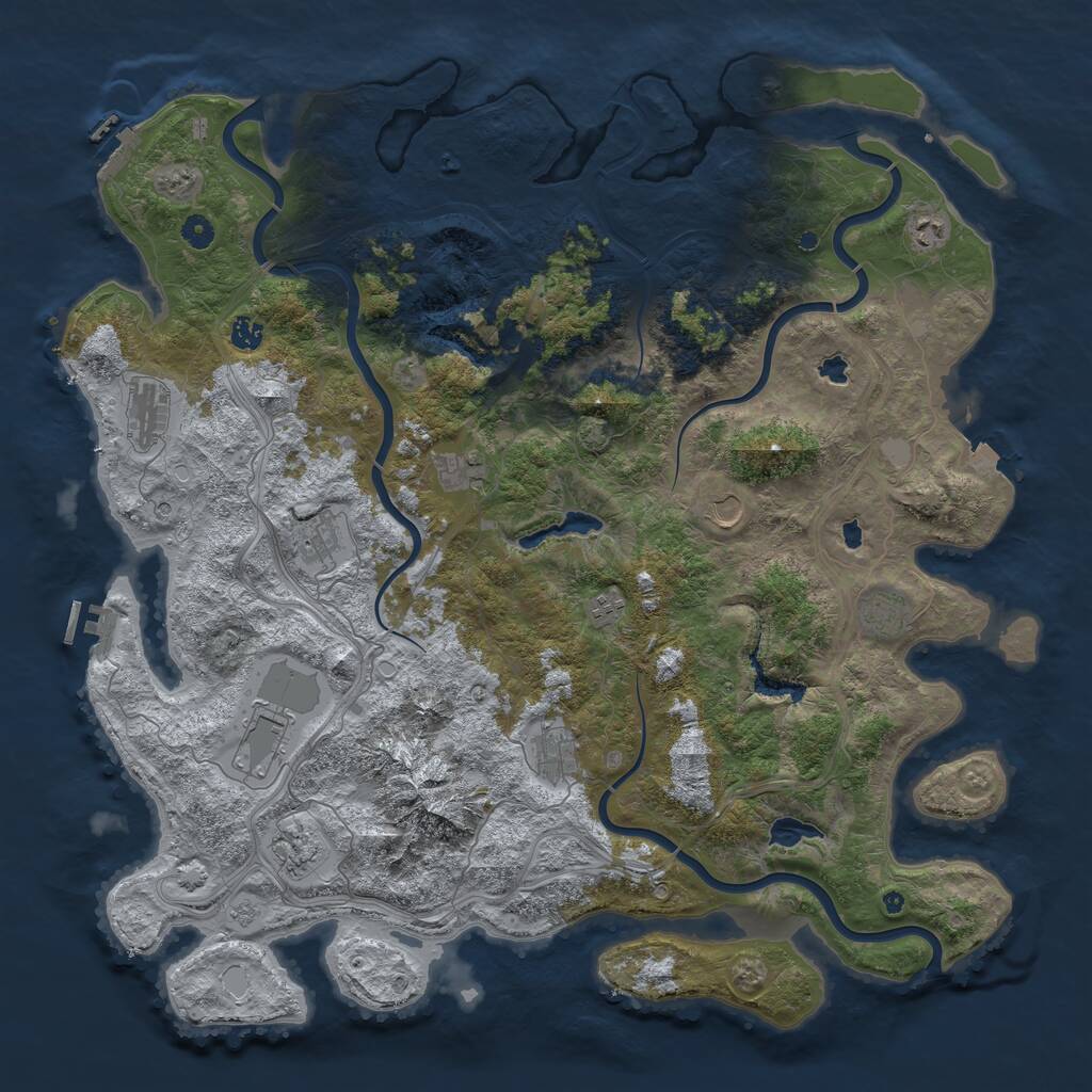 Rust Map: Procedural Map, Size: 5000, Seed: 17896, 17 Monuments