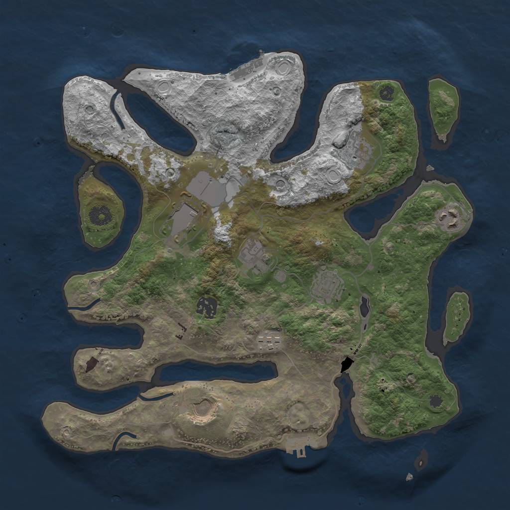 Rust Map: Procedural Map, Size: 3500, Seed: 1850197474, 16 Monuments