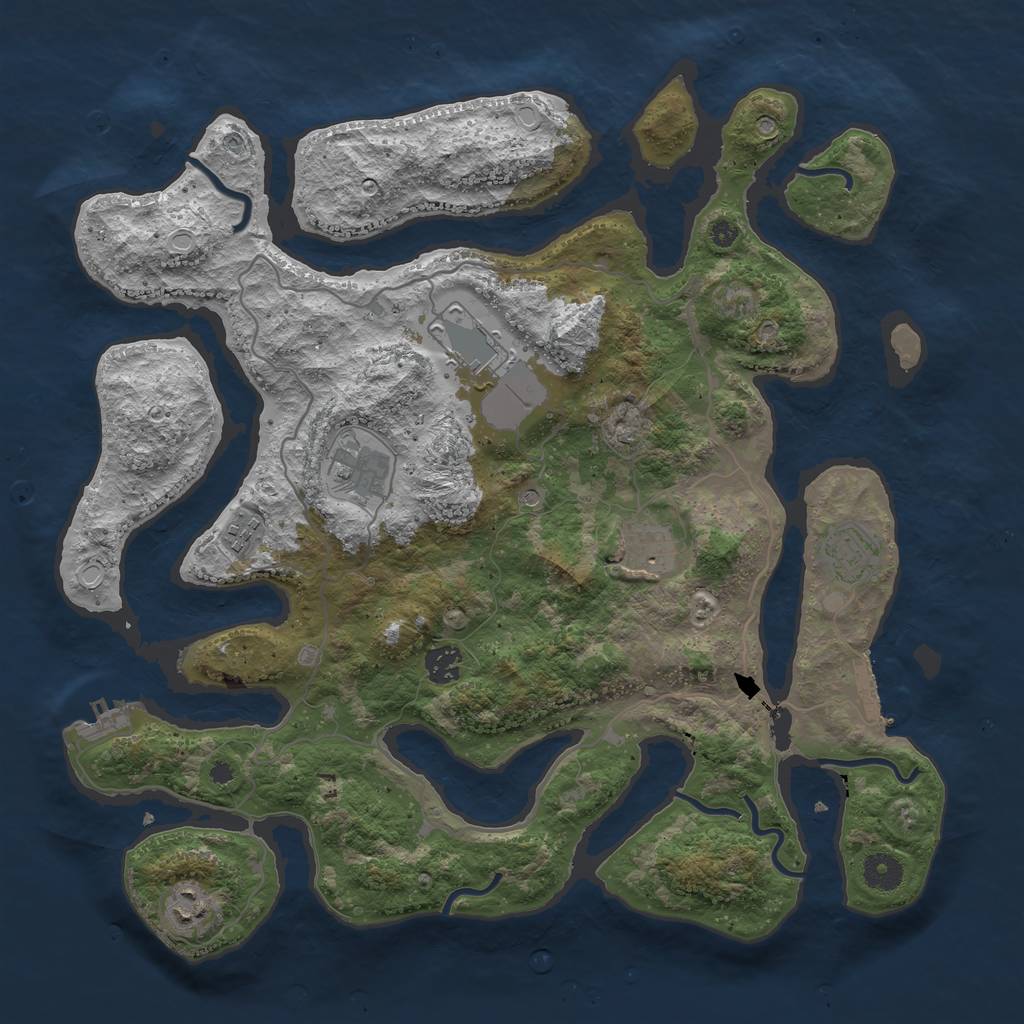 Rust Map: Procedural Map, Size: 4000, Seed: 8878, 15 Monuments