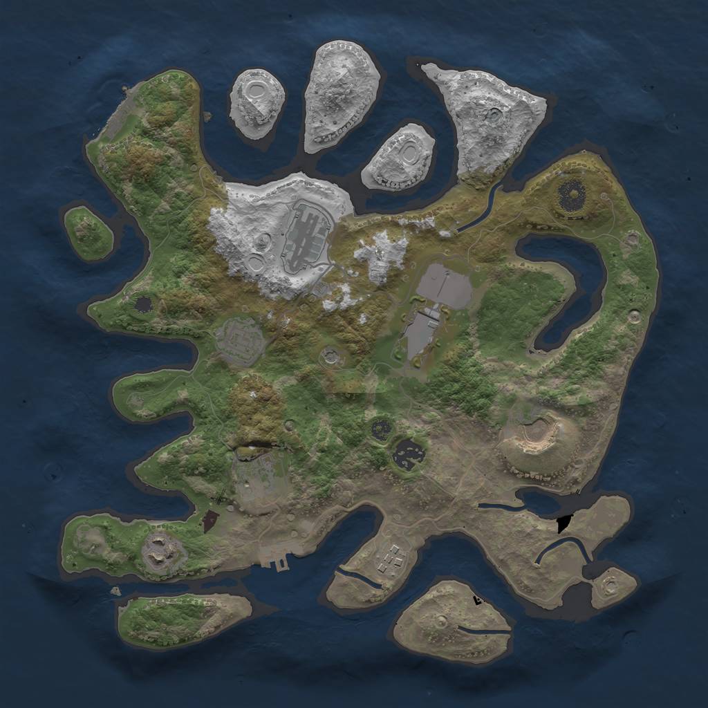 Rust Map: Procedural Map, Size: 3500, Seed: 4672202, 19 Monuments