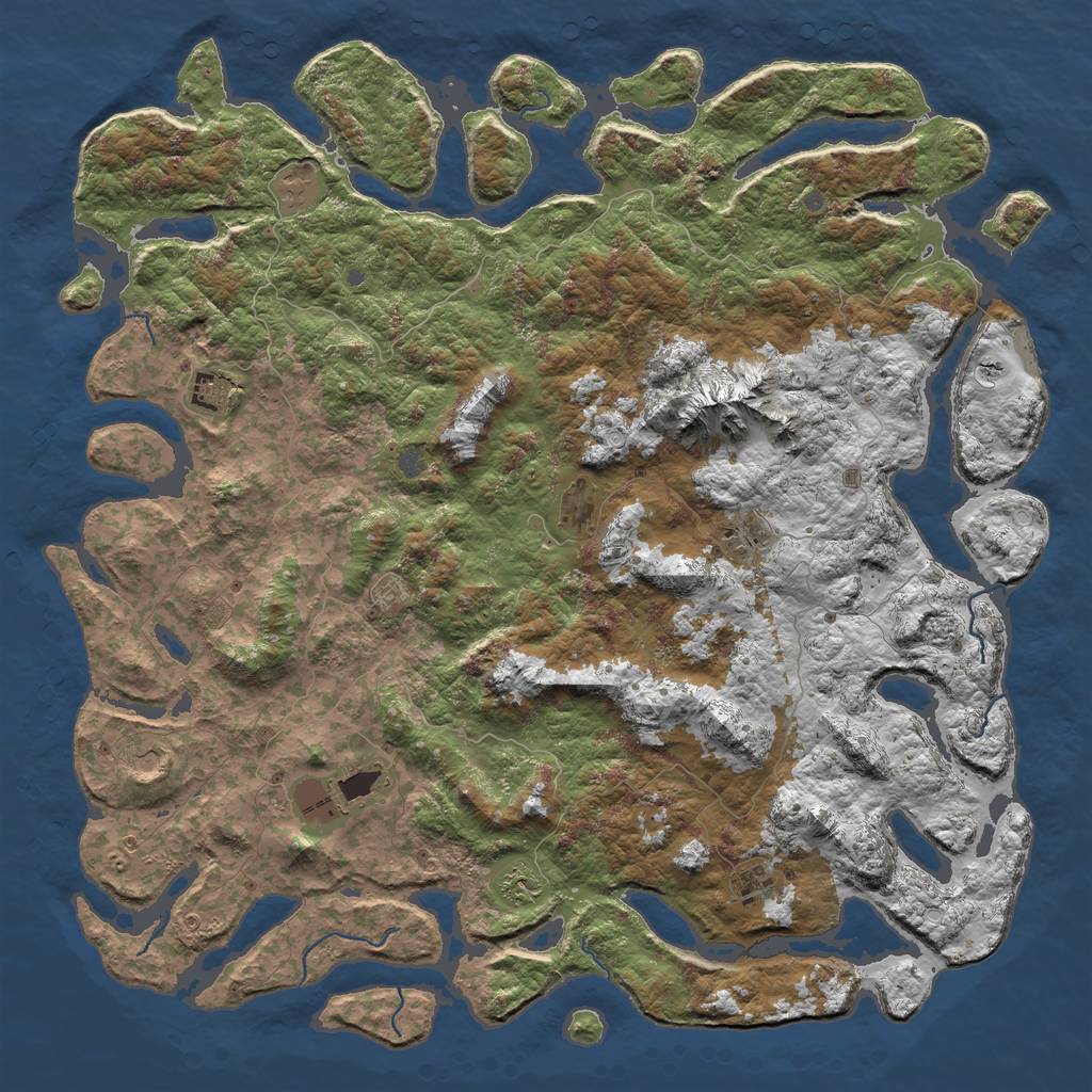 Rust Map: Procedural Map, Size: 6000, Seed: 4900, 15 Monuments