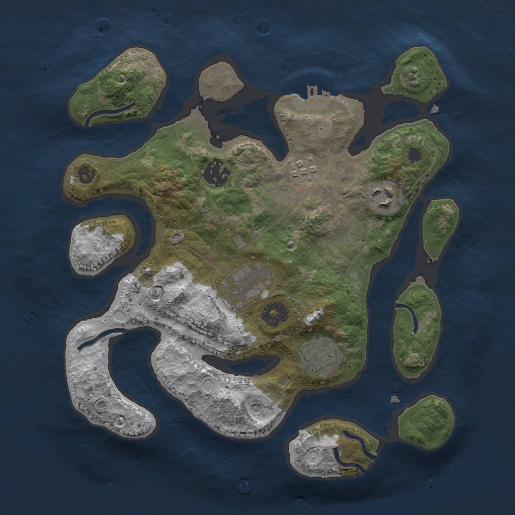 Rust Map: Procedural Map, Size: 3000, Seed: 218, 12 Monuments