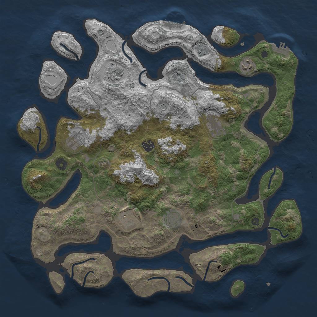 Rust Map: Procedural Map, Size: 4000, Seed: 98940, 19 Monuments