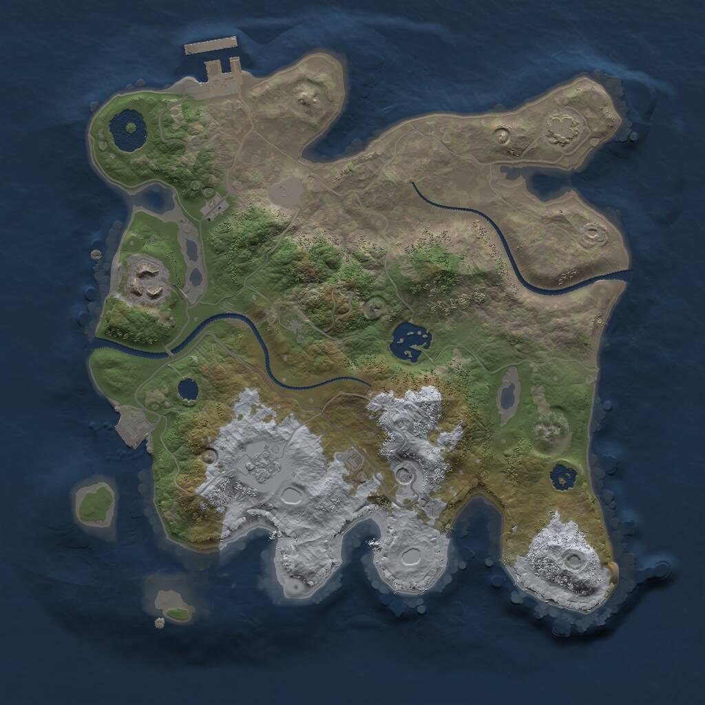 Rust Map: Procedural Map, Size: 2700, Seed: 392973982, 7 Monuments
