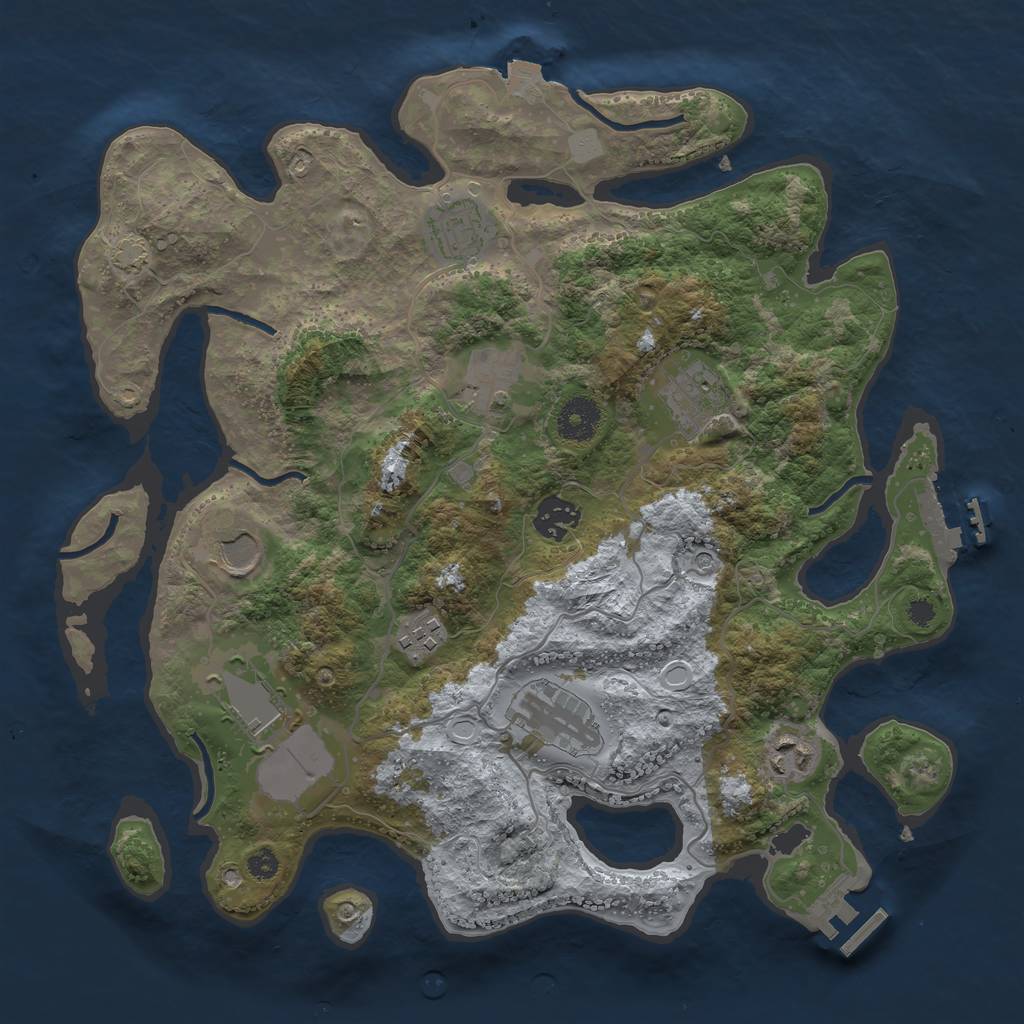 Rust Map: Procedural Map, Size: 3500, Seed: 21242618, 16 Monuments