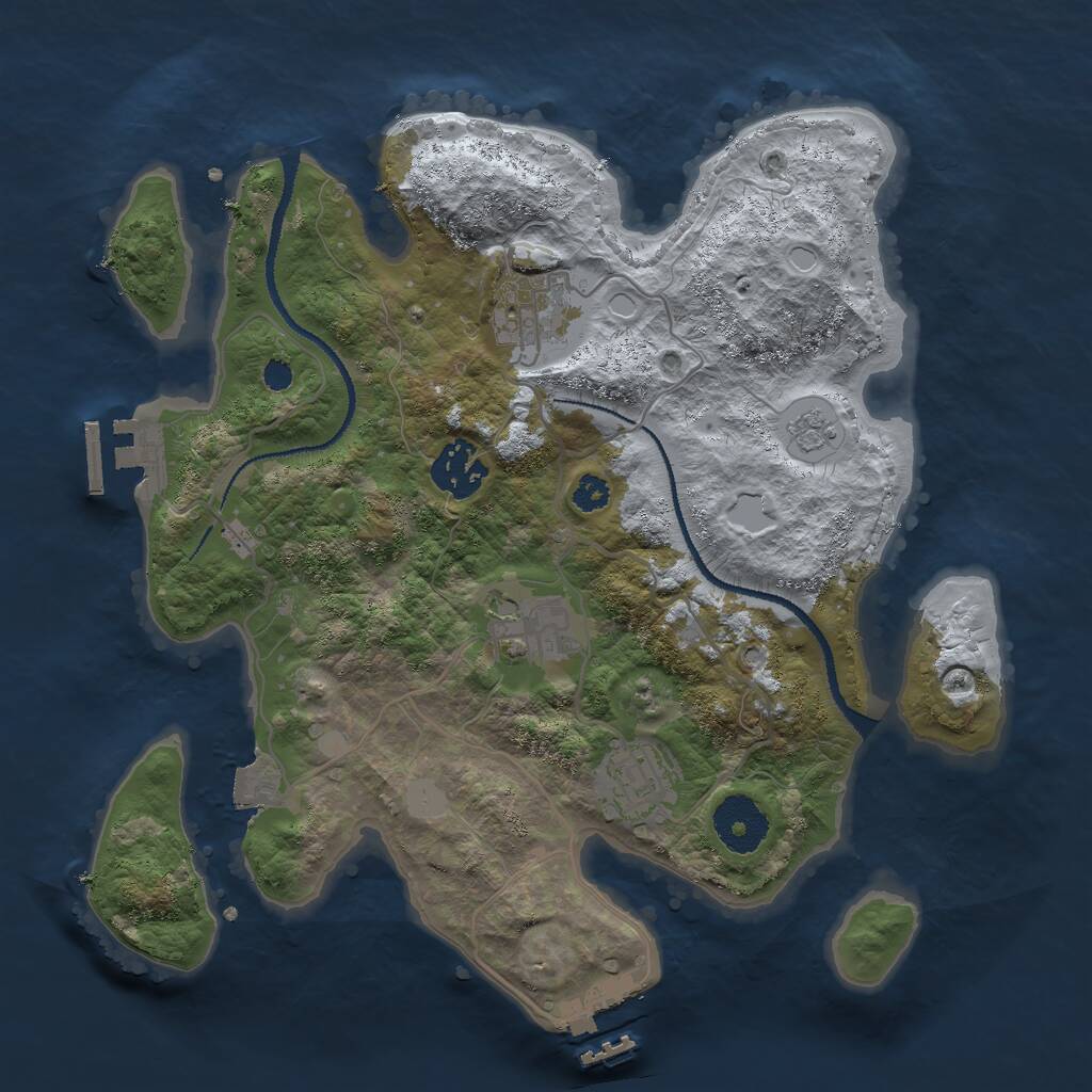 Rust Map: Procedural Map, Size: 3000, Seed: 1599181438, 8 Monuments