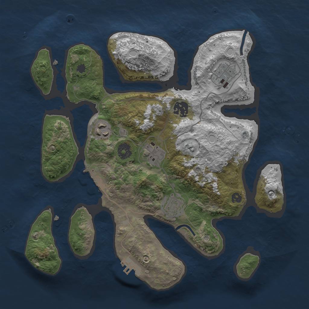 Rust Map: Procedural Map, Size: 3000, Seed: 1599181438, 12 Monuments