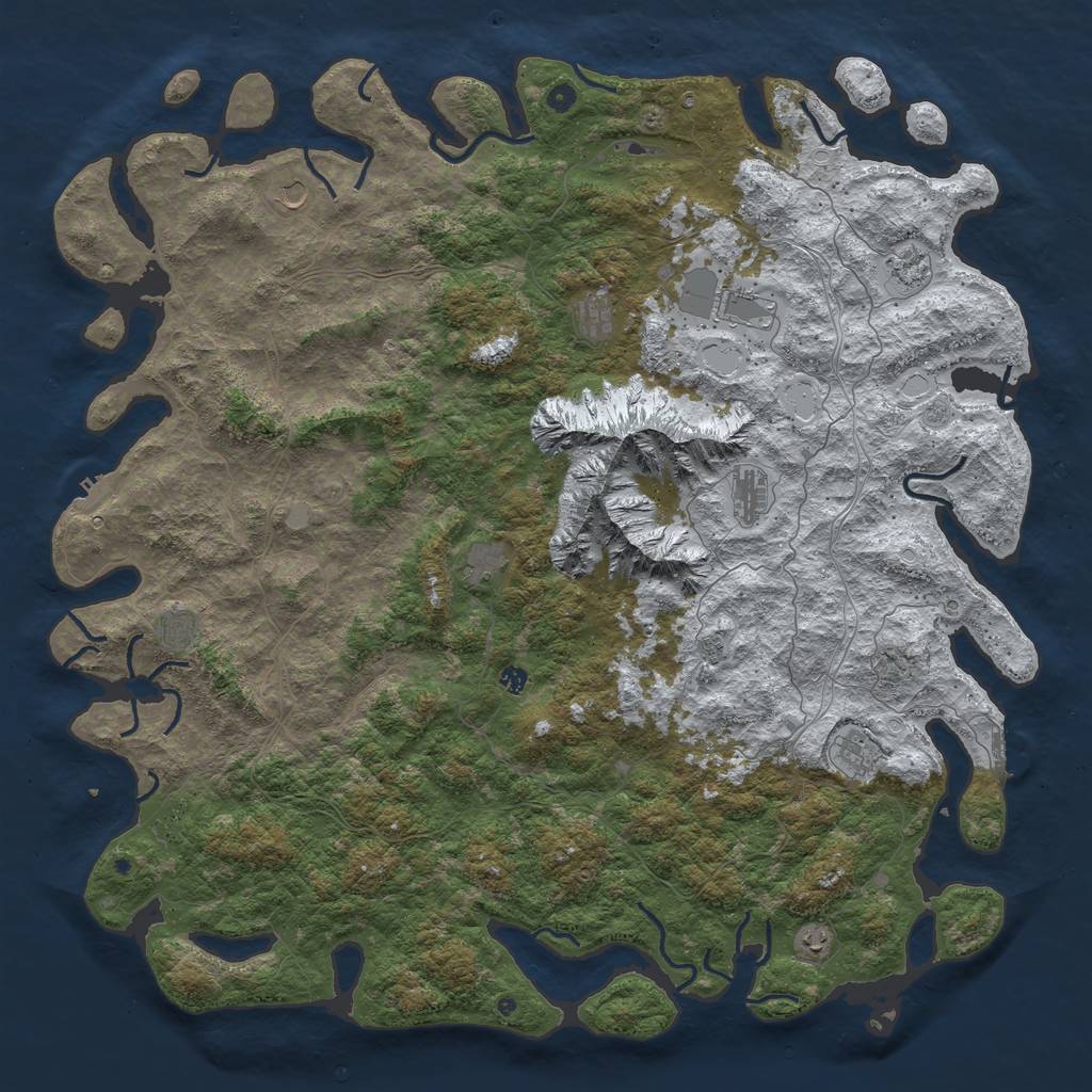 Rust Map: Procedural Map, Size: 6000, Seed: 993197, 20 Monuments