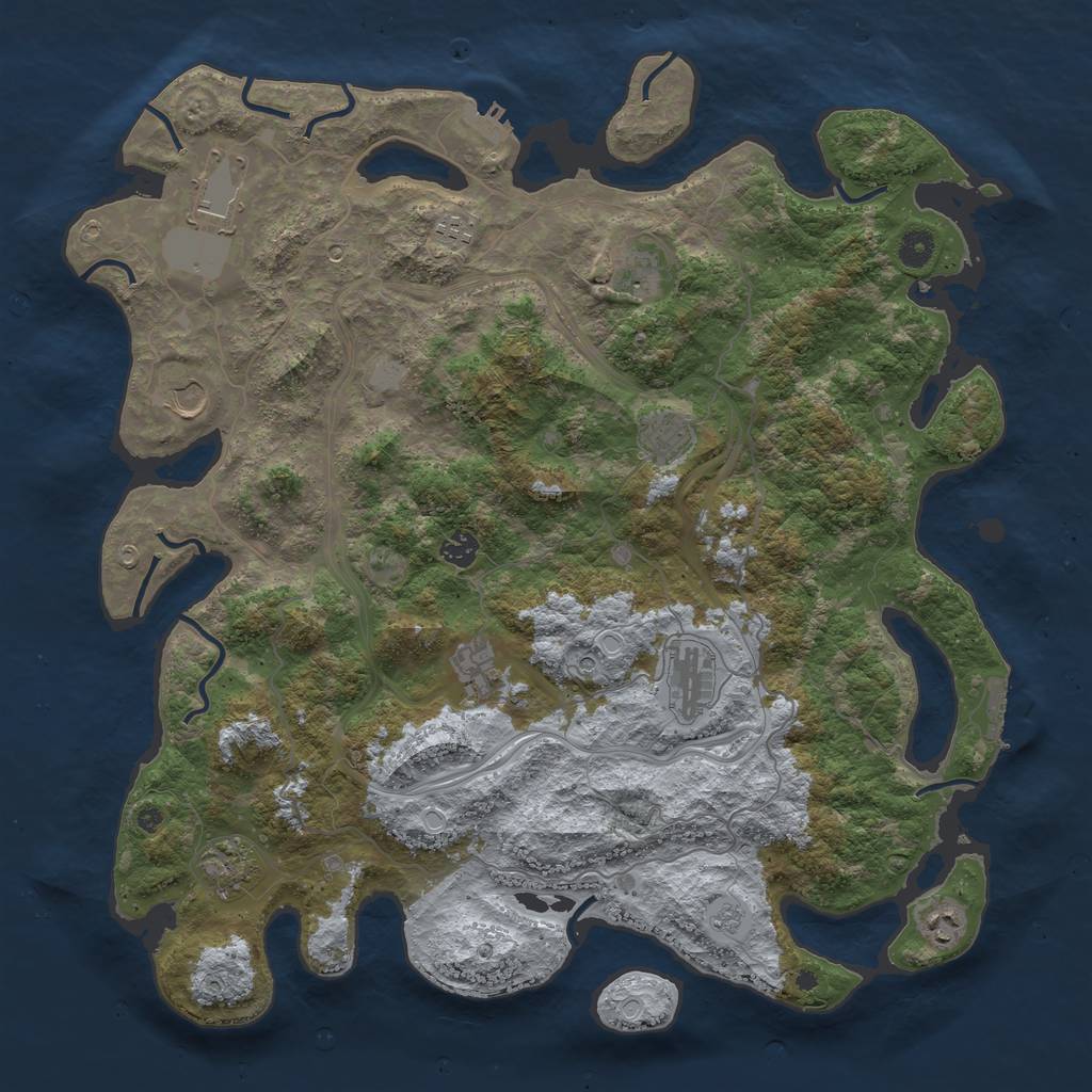 Rust Map: Procedural Map, Size: 4476, Seed: 591792729, 17 Monuments